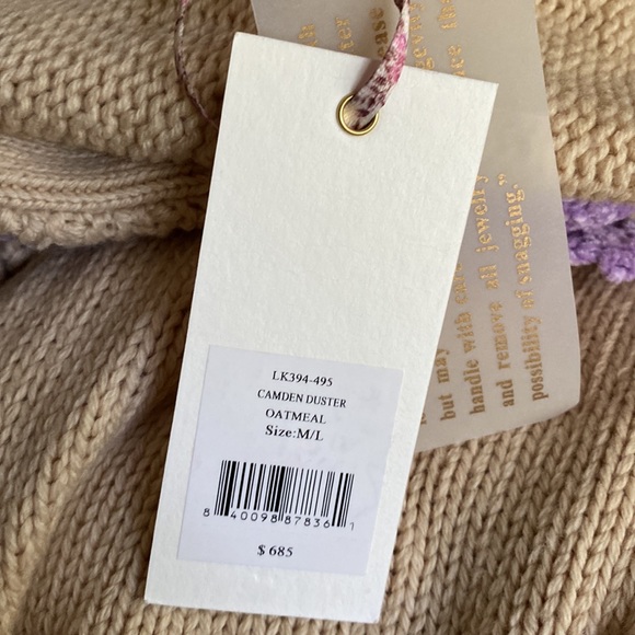 Loveshackfancy Camden Duster Oatmeal M/L NWT - Picture 4 of 7